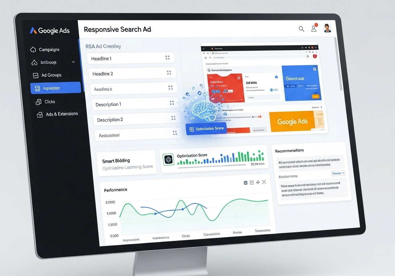 Enhanced Responsive Search Ads (RSA) optimization for better ad relevance, CTR, and conversions.