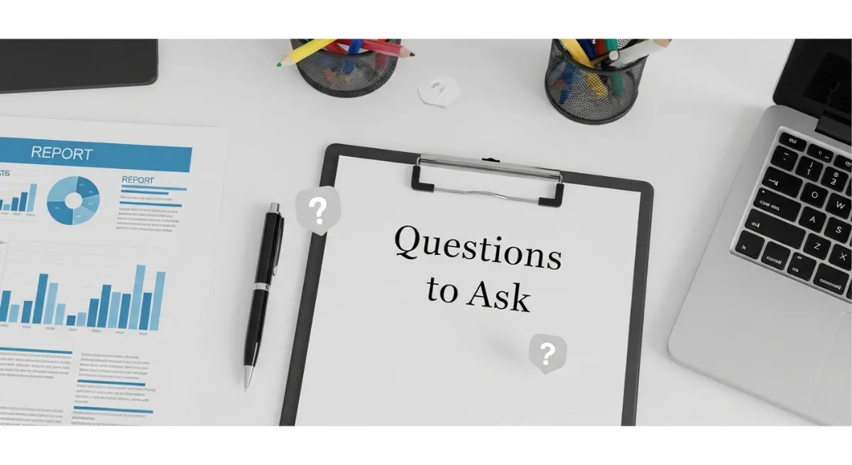 Business owner asking questions to potential SEO partner during a meeting