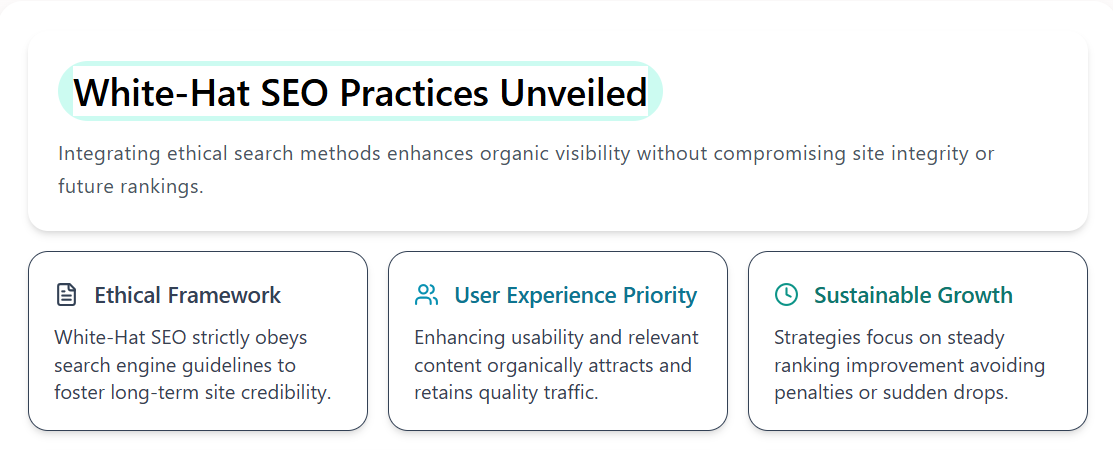 Illustration of white-hat SEO strategies and techniques