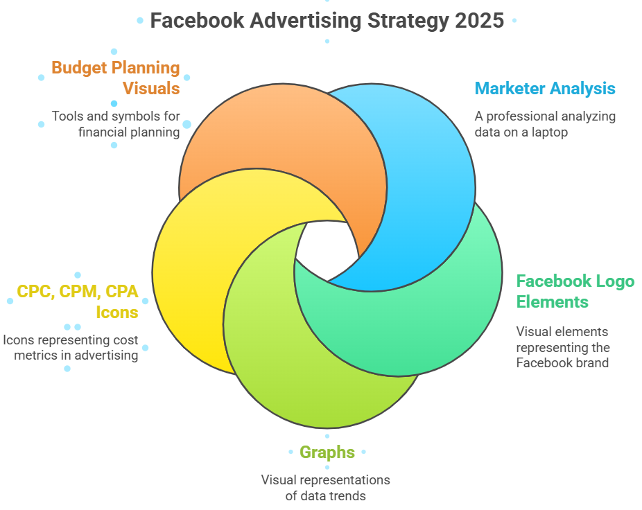Feature image showing Facebook advertising cost and budget planning in 2025