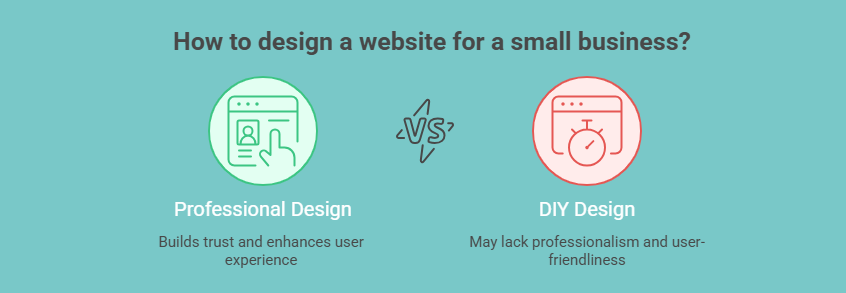 Small business owner viewing mobile-friendly professional website with clear CTAs